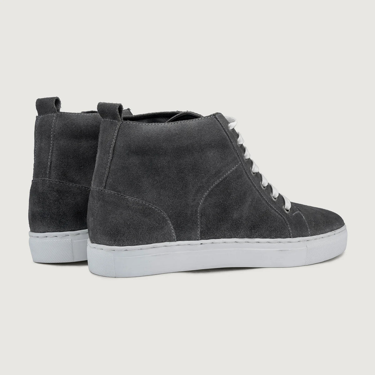 Marty High Top Gris Suede Zapatillas de cuero para Hombre For Men - Contrafuerte de talón reforzado y doble costura de precisión