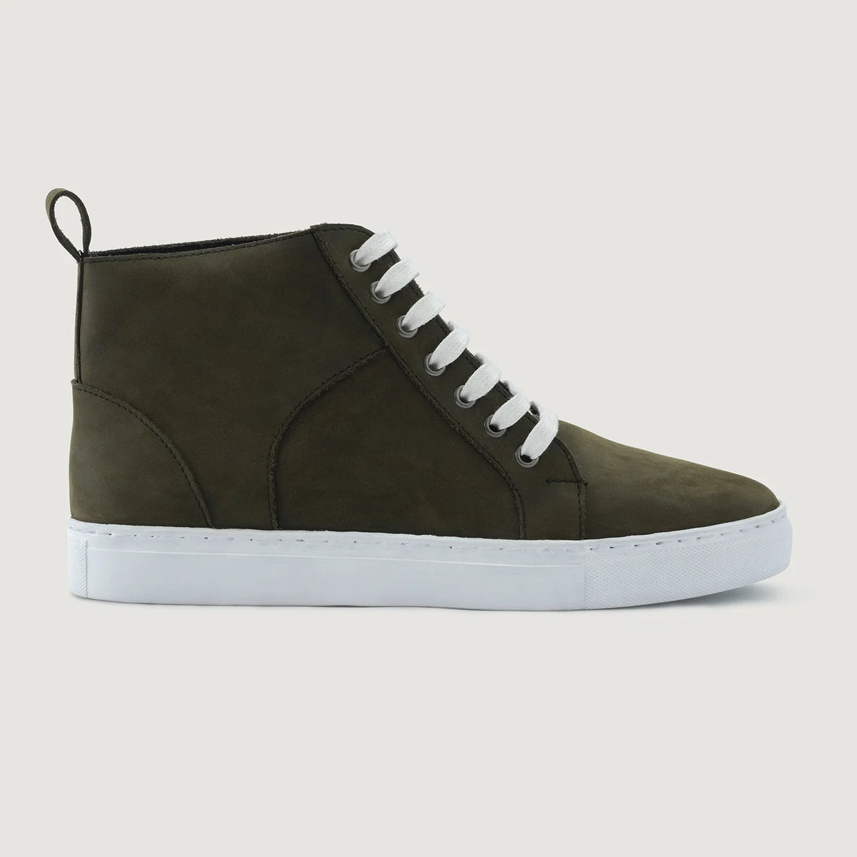 Olive Full-Grain leather Sneakers - Construcción cosida Goodyear y puntera delantera