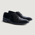 Professor Oxford Negro Zapatos de charol para Hombre