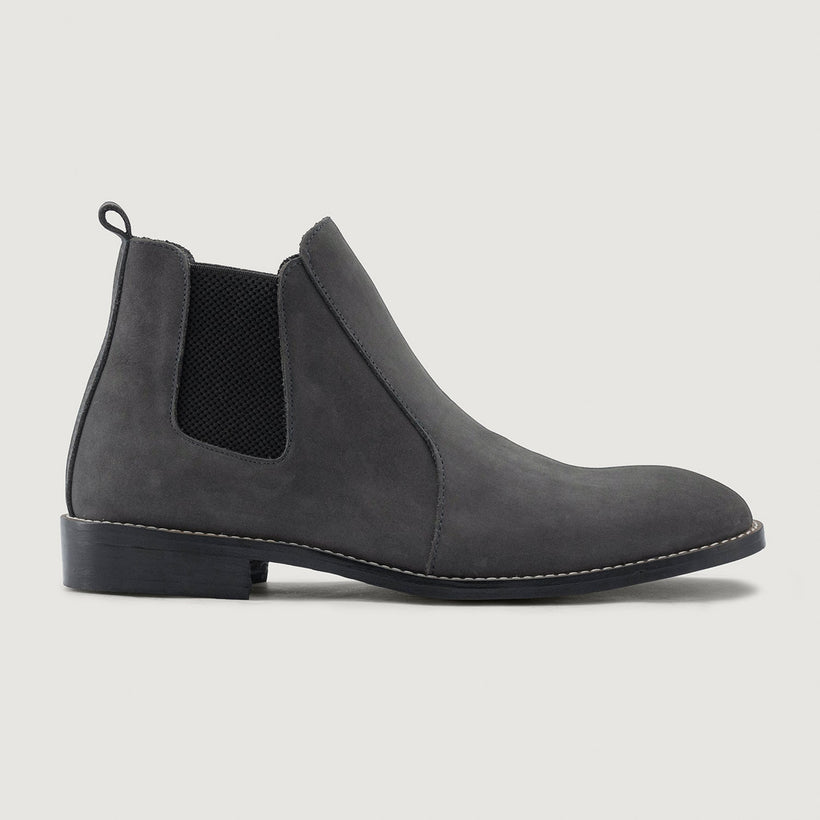 Clarkson Chelsea Gris Nubuck Leather Boots - StudGuard para Hombre