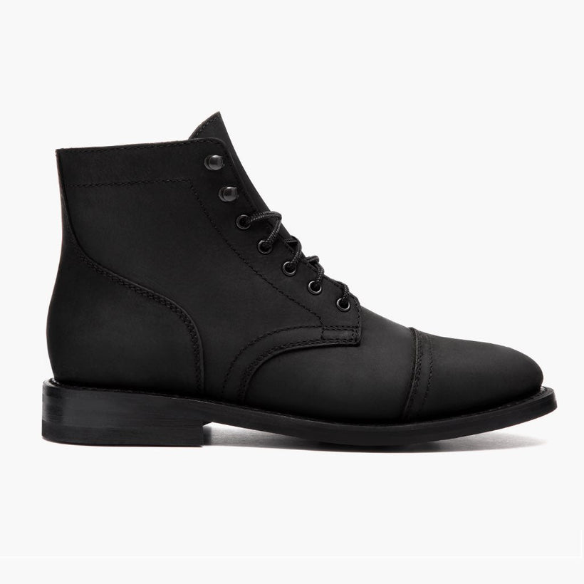 Captain Negro Matte Leather Boots para Hombre