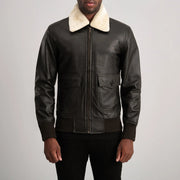 
Vista de detalle of Shirt with Removable Fur & Zipper Hardware on Airin G-1 Marrón & Cream Chaqueta Bomber de Cuero para Hombre