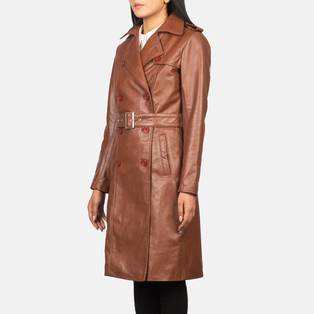 Black Cowhide leather Coat - Vista trasera con ajuste entallado en hombros y bajo impecable