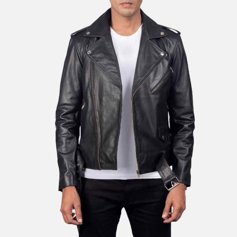 Allaric Alley Chaqueta Biker de Cuero para Hombre
