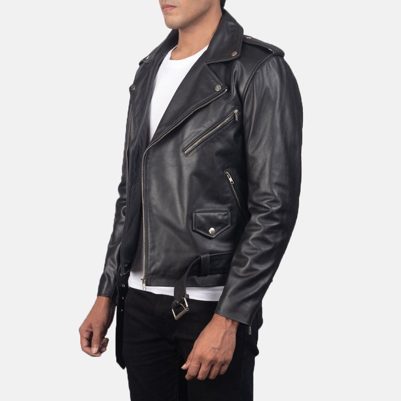 Allaric Alley Chaqueta Biker de Cuero para Hombre