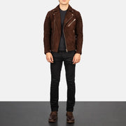 Armand Verde Chaqueta Biker de Cuero para Hombre – Vista alternativa del producto 3