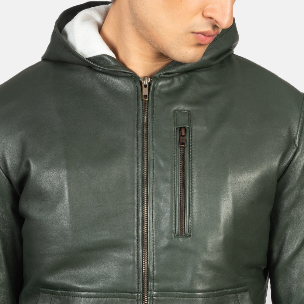 Baston Cazadora Bomber de Cuero para Hombre – Vista alternativa del producto 6