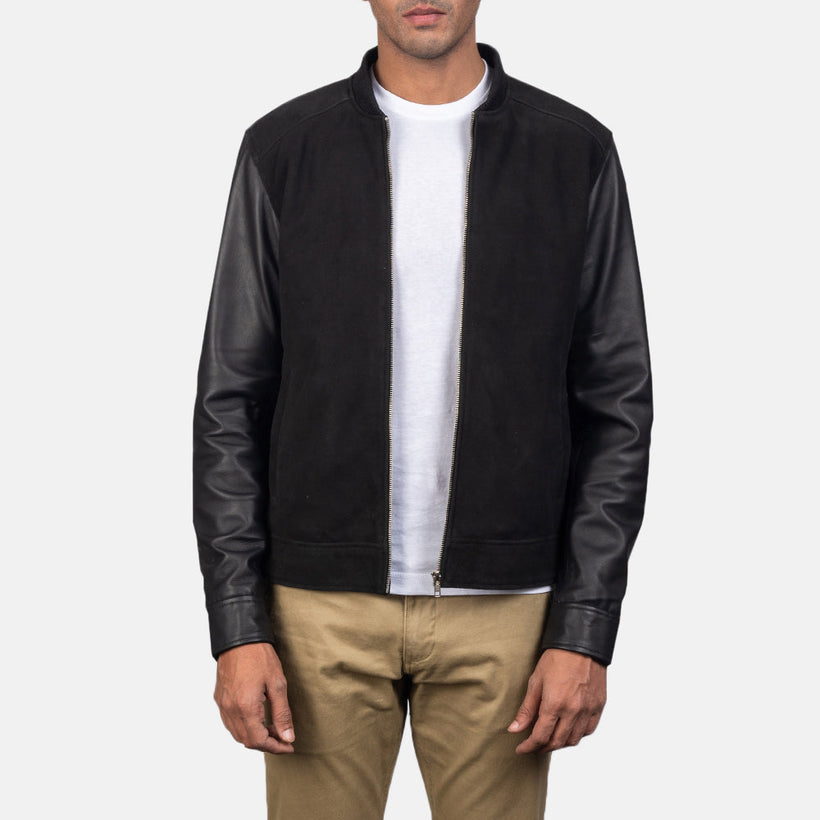 Blain Marrón Cazadora Bomber de Cuero para Hombre