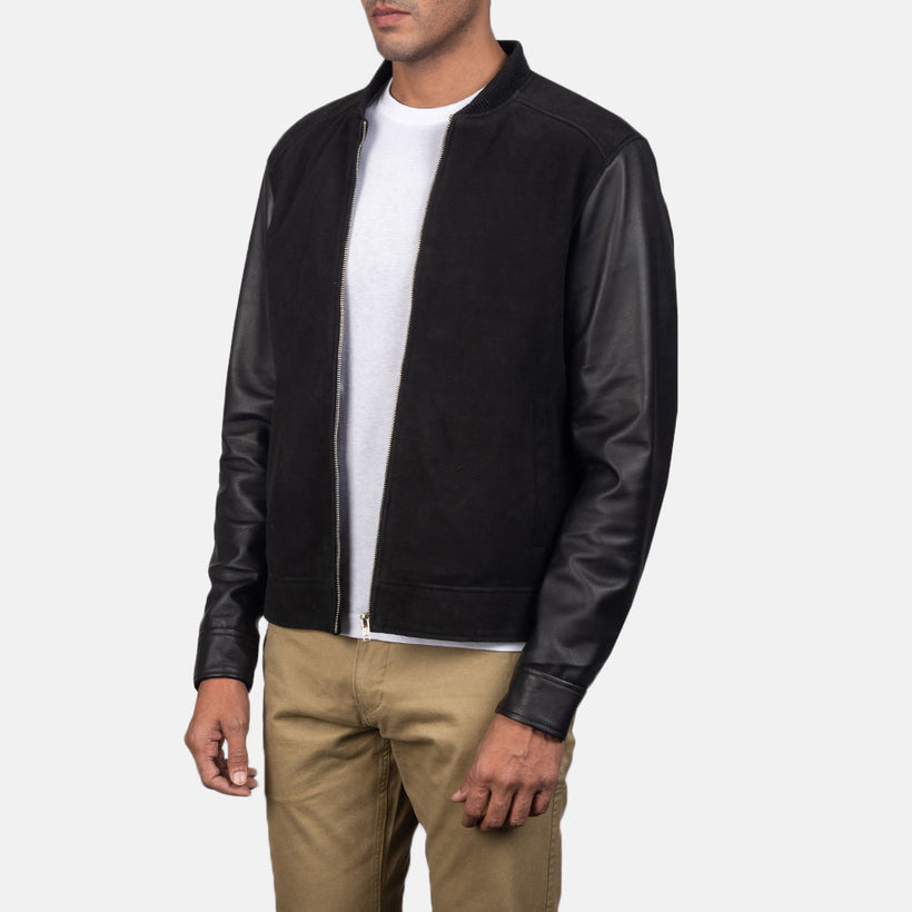 Blain Marrón Cazadora Bomber de Cuero para Hombre