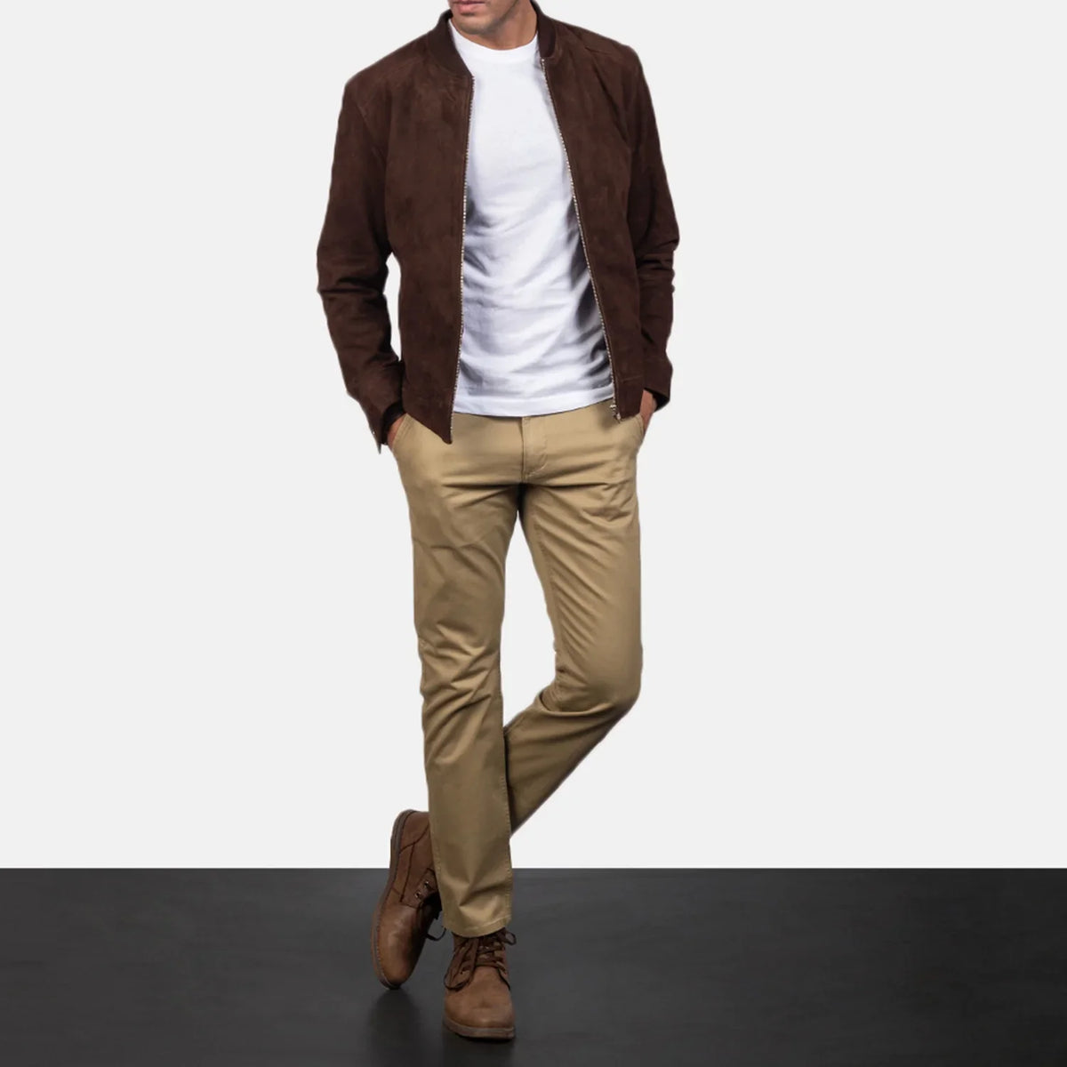 
Blain Marrón Chaqueta Bomber de Cuero para Hombre – alternate product view 3