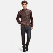 
Blix Bono Granate Chaqueta Biker de Cuero para Hombre - Vista lateral mostrando el corte ergonómico de mangas