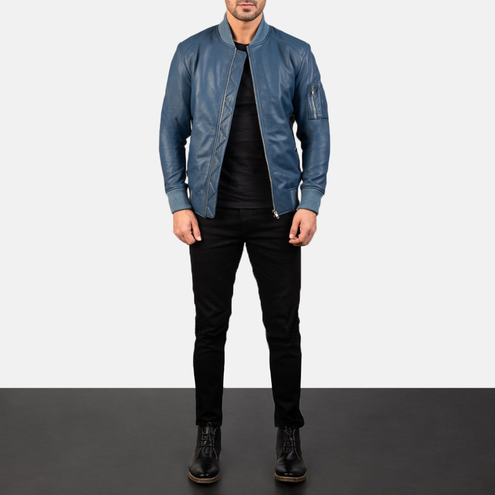 
Bomia MA-1 Chaqueta Bomber de Cuero para Hombre – alternate product view 3