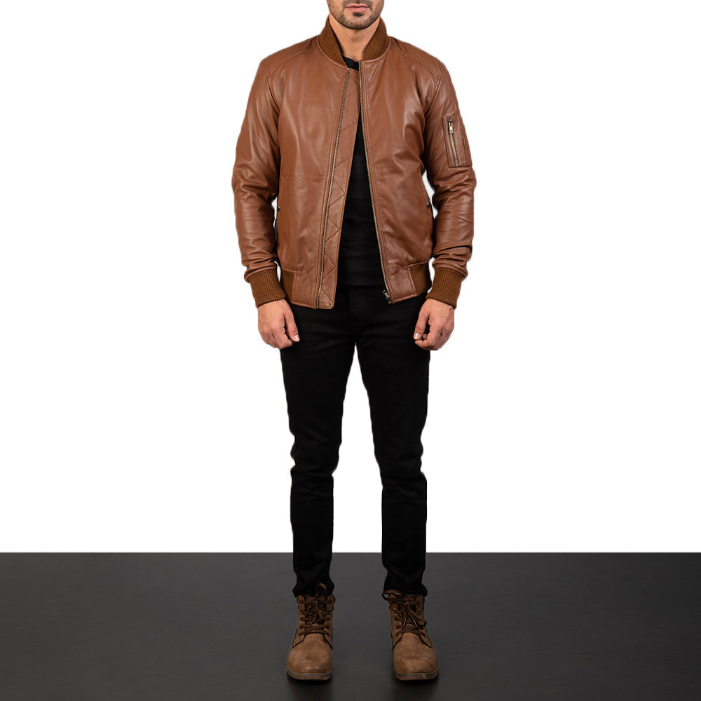 
Bomia MA-1 Chaqueta Bomber de Cuero para Hombre – alternate product view 3