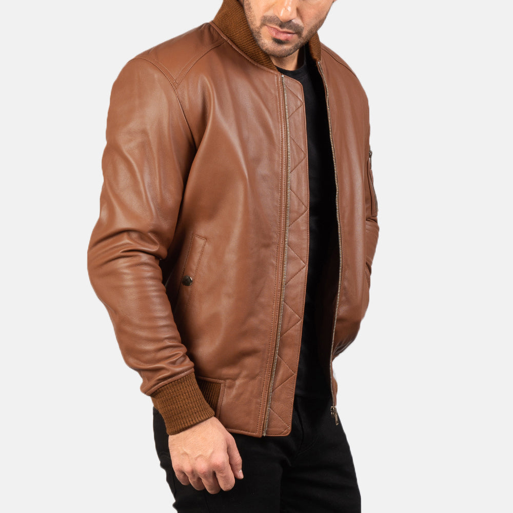 
Bomia MA-1 Chaqueta Bomber de Cuero para Hombre – alternate product view 4