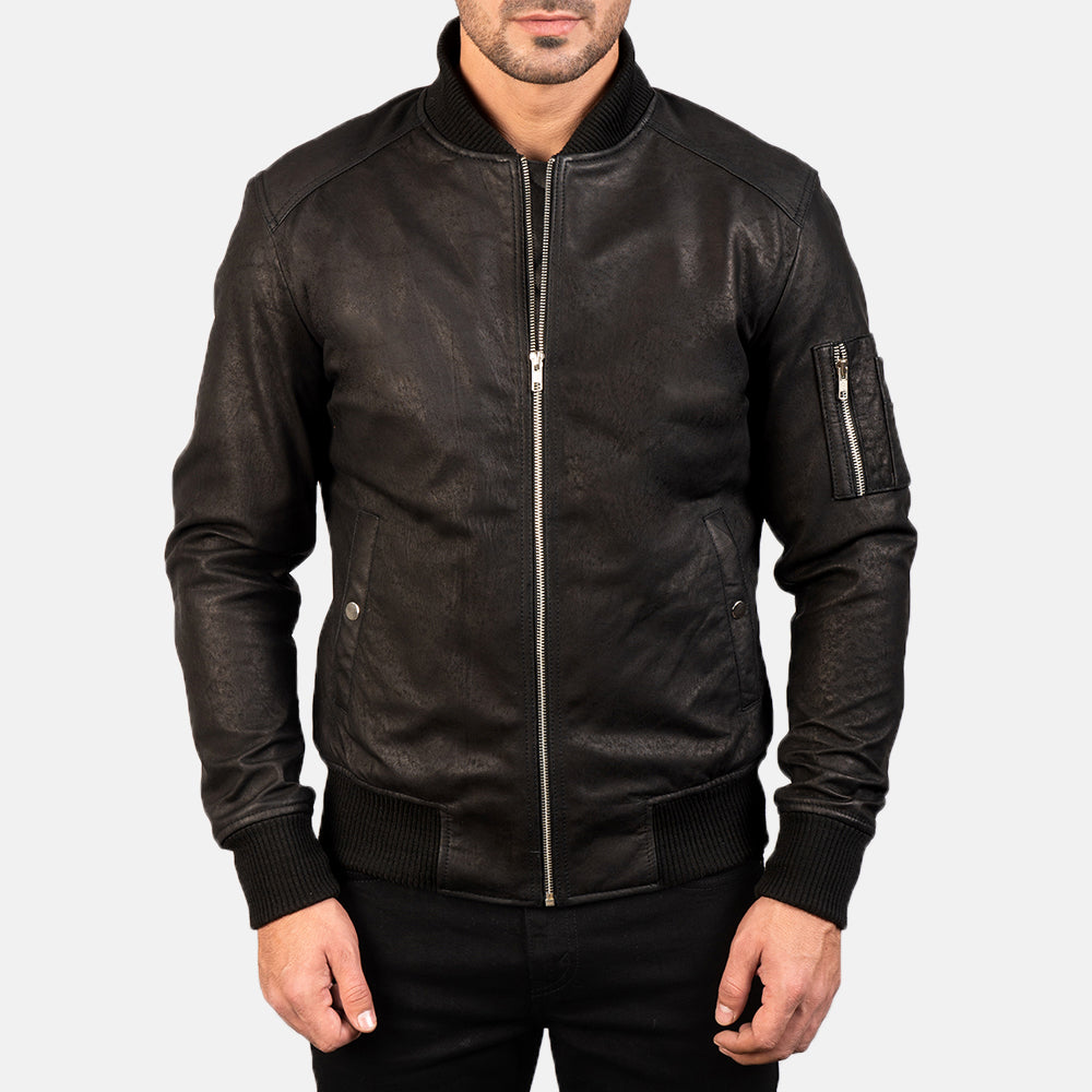 
Bomia MA-1 Chaqueta Bomber de Cuero para Hombre – alternate product view 3