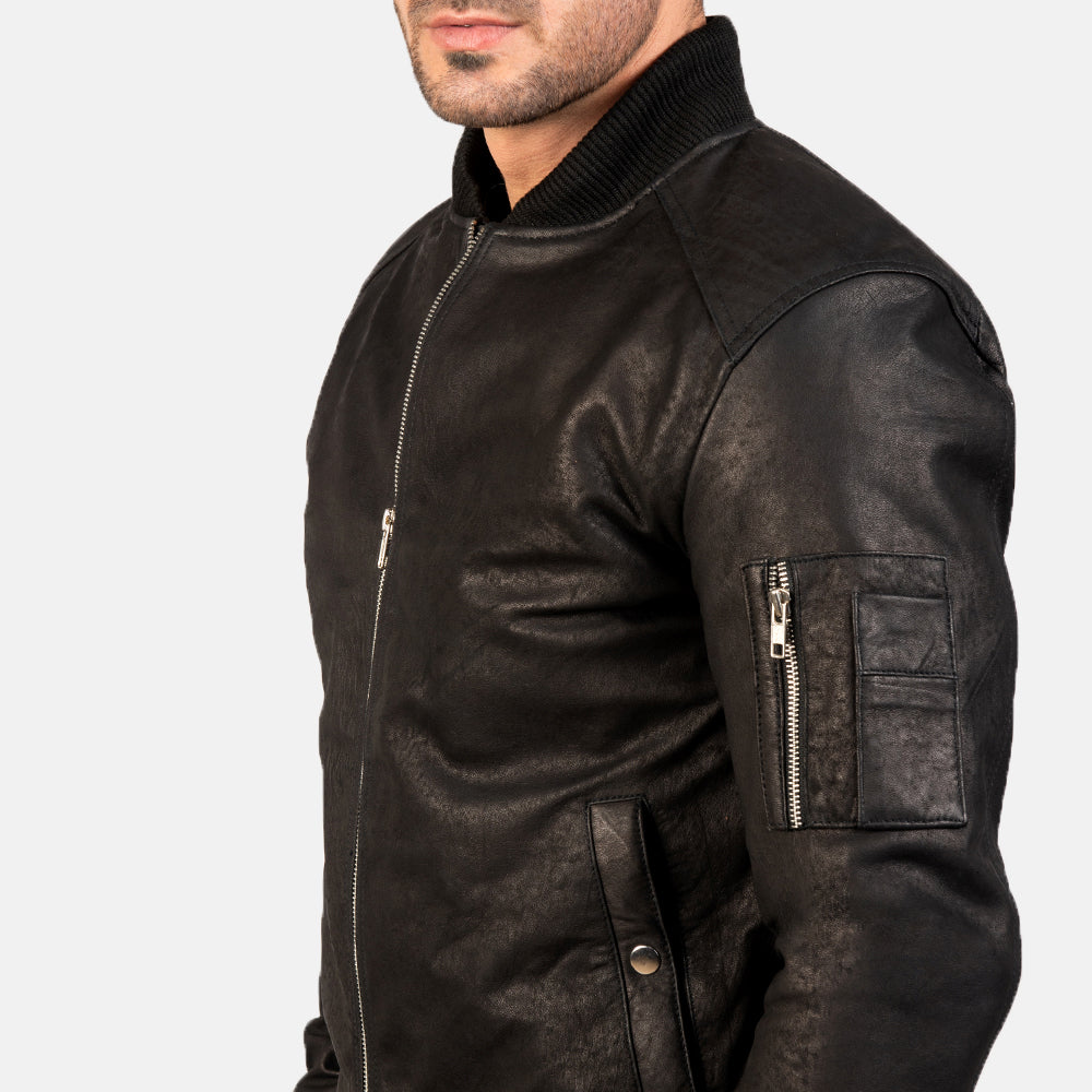 
Bomia MA-1 Chaqueta Bomber de Cuero para Hombre – alternate product view 5