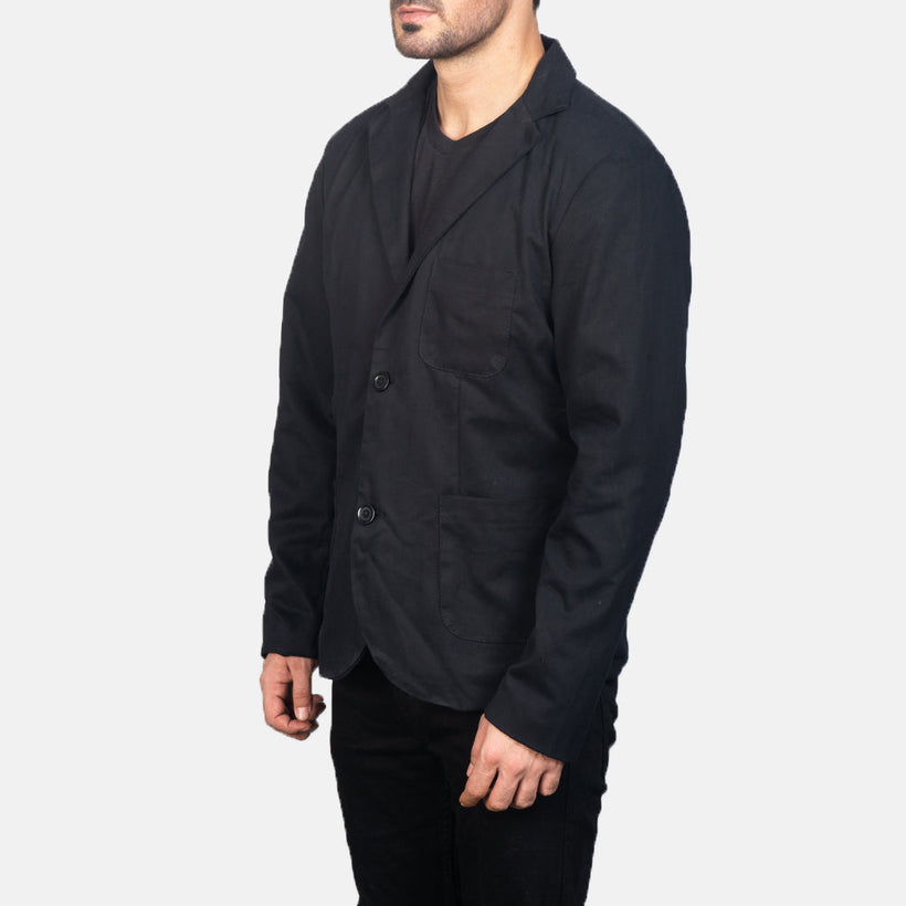 Borges Negro Blazer de Cuero para Hombre