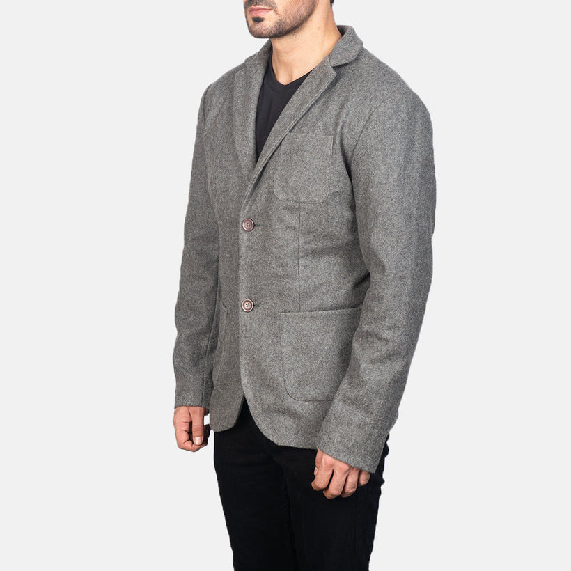 Borges Gris Wool Blazer de Cuero para Hombre