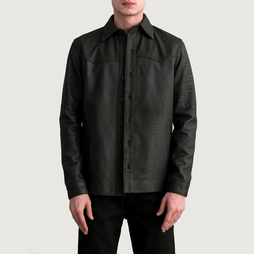 Bronco Tumbled Marrón Leather Shirt para Hombre