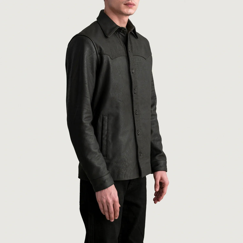 Bronco Tumbled Marrón Leather Shirt para Hombre