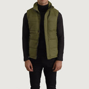 
Bryan Verde Chaleco acolchado para Hombre in Green Full-Grain Leather - Vista frontal y silueta entallada | Comprar online