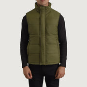 
Vista de detalle of Classic Collar & Zipper With Placket Hardware on Bryan Verde Chaleco acolchado para Hombre
