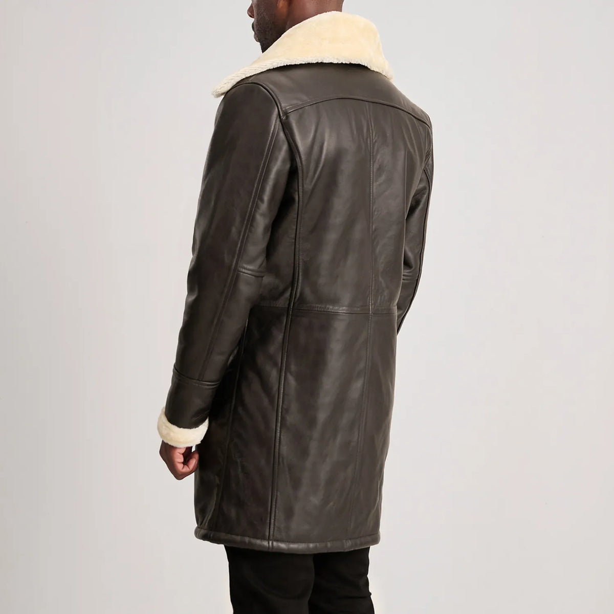 
Charles Abrigo de Cuero Marrón Shearling Abrigo de Cuero para Hombre – alternate product view 5