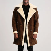 
Charles Abrigo de Cuero Marrón Shearling Abrigo de Cuero para Hombre – alternate product view 1