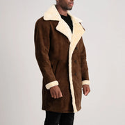 
Charles Abrigo de Cuero Marrón Shearling Abrigo de Cuero para Hombre – alternate product view 2