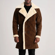 
Charles Abrigo de Cuero Marrón Shearling Abrigo de Cuero para Hombre – alternate product view 4