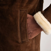 
Charles Abrigo de Cuero Marrón Shearling Abrigo de Cuero para Hombre – alternate product view 6