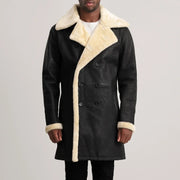 
Charles Abrigo de Cuero Marrón Shearling Abrigo de Cuero para Hombre – alternate product view 4
