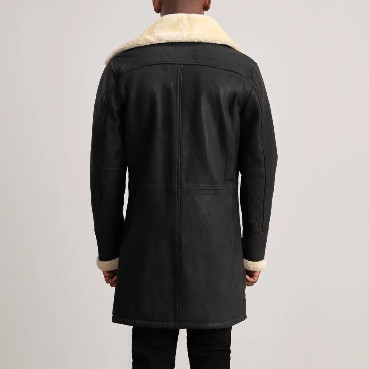 
Charles Abrigo de Cuero Marrón Shearling Abrigo de Cuero para Hombre – alternate product view 5