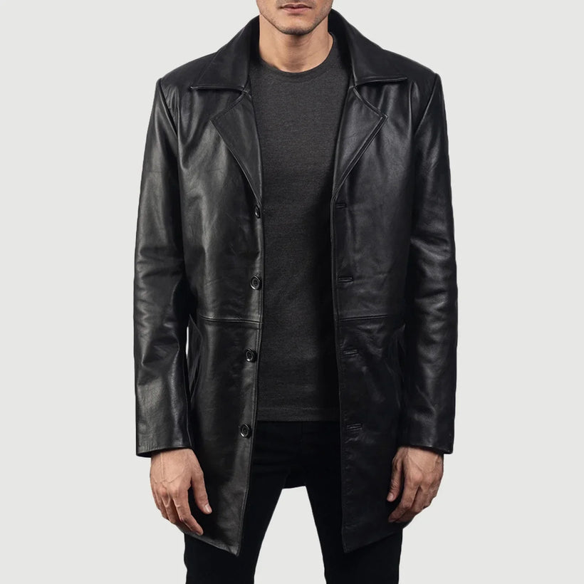 Classmith Abrigo de Cuero para Hombre