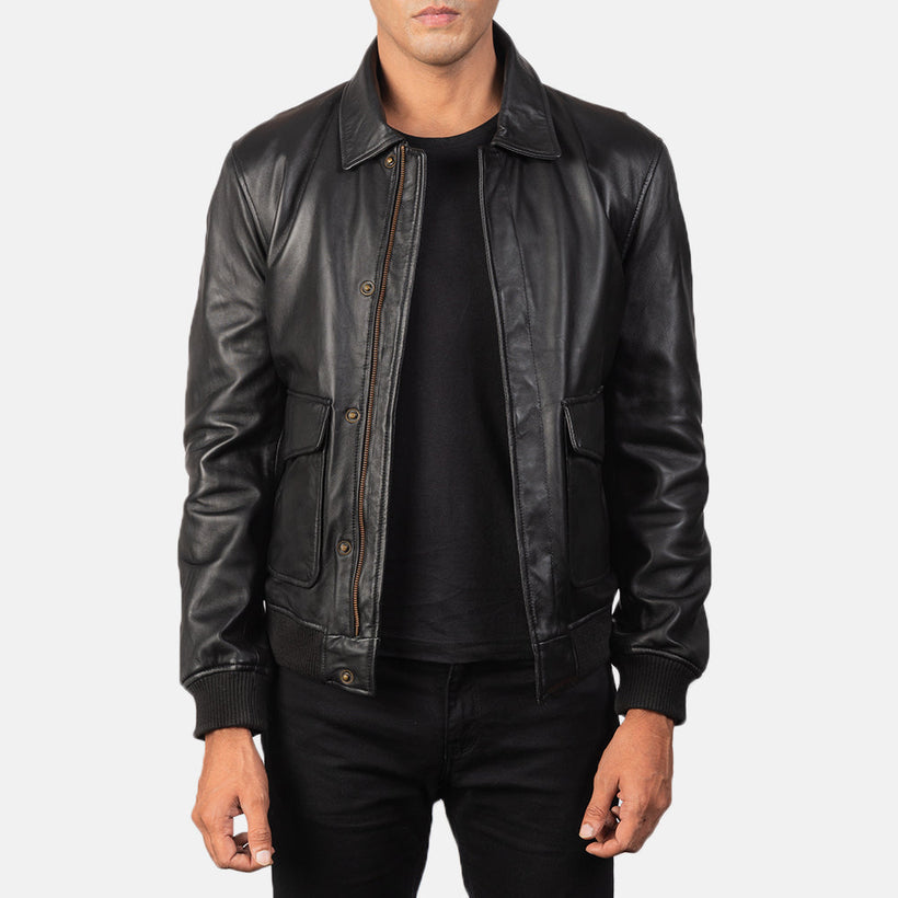 Men's Coffmen Brown Suede A2 Bomber Jacket in Brown Goatskin Suede - Front Profile View & Tailored Silhouette | Buy Online