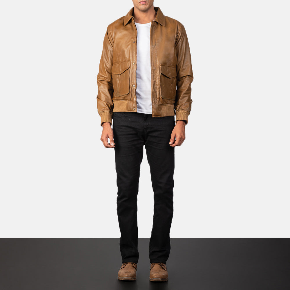 Coffmen Cazadora Bomber de Cuero para Hombre – Vista alternativa del producto 4