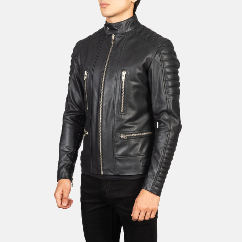 Damian Chaqueta Biker de Cuero para Hombre