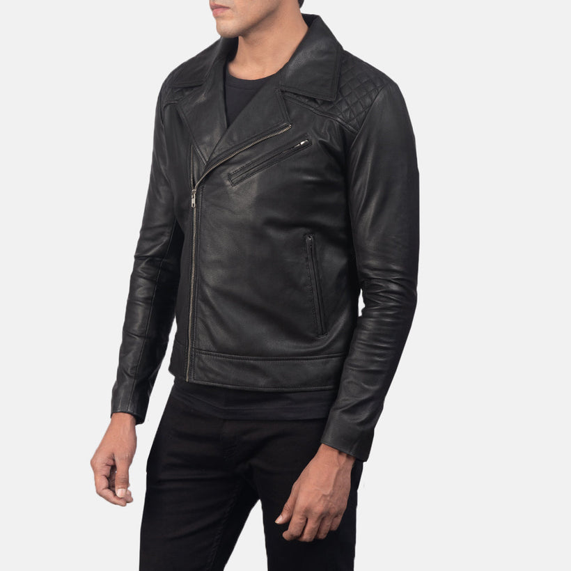 Danny Acolchado Chaqueta Biker de Cuero para Hombre