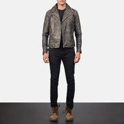 Danny Acolchado Chaqueta Biker de Cuero para Hombre – Vista alternativa del producto 3
