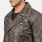 Danny Acolchado Chaqueta Biker de Cuero para Hombre – Vista alternativa del producto 5