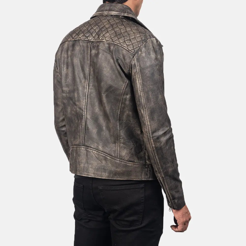 Danny Acolchado Chaqueta Biker de Cuero para Hombre – Vista alternativa del producto 6