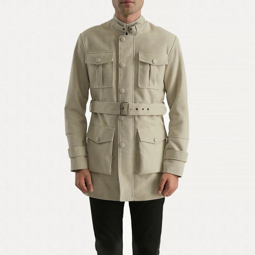 Dolf Off-Blanco Chaqueta de Gamuza para Hombre
