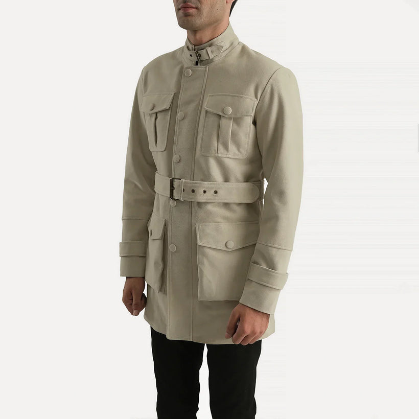Dolf Off-Blanco Chaqueta de Gamuza para Hombre