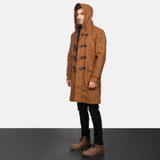 
Khaki Synthetic Wool Trench Coat - Vista posterior con hombros definidos y bajo impecable