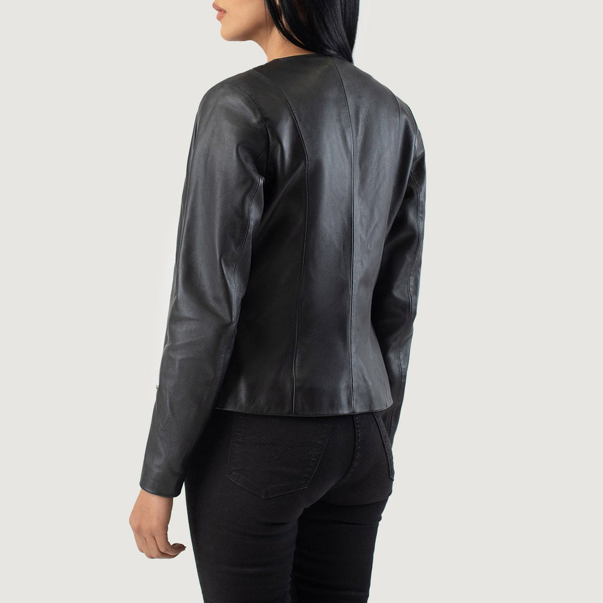 Elixir Collarless Chaqueta de Cuero para Mujer – Vista alternativa del producto 5