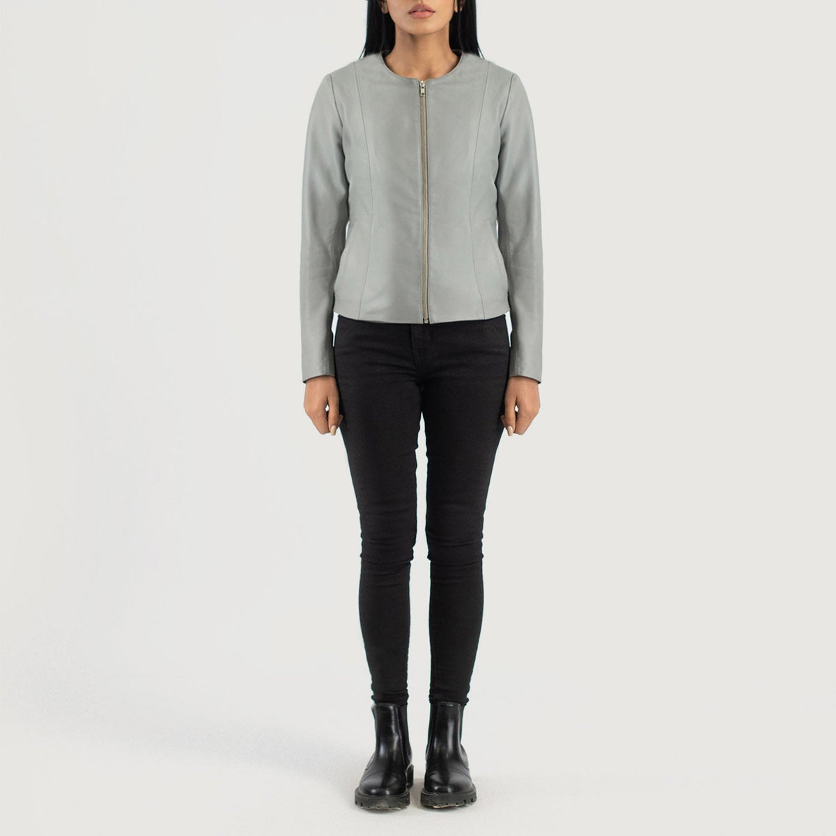 Elixir Collarless Chaqueta de Cuero para Mujer – Vista alternativa del producto 4