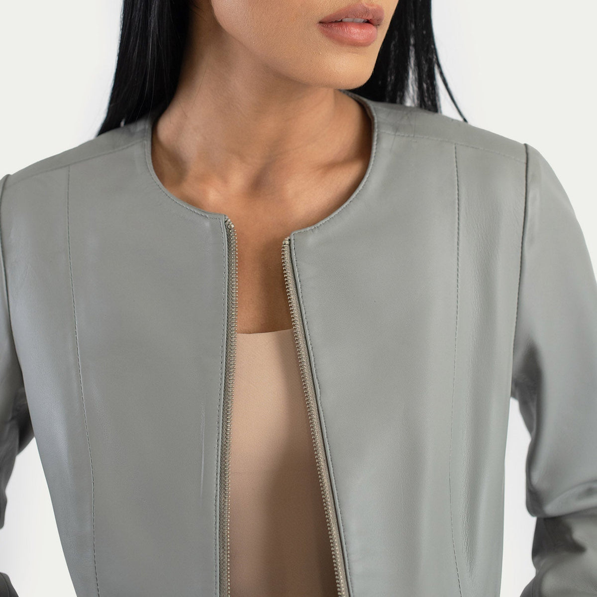 Elixir Collarless Chaqueta de Cuero para Mujer – Vista alternativa del producto 5