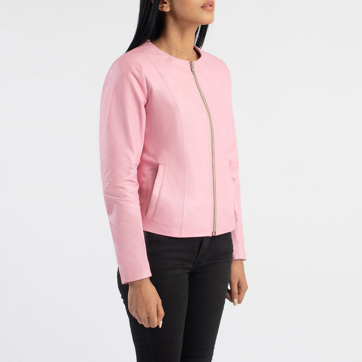Elixir Collarless Chaqueta de Cuero para Mujer – Vista alternativa del producto 2
