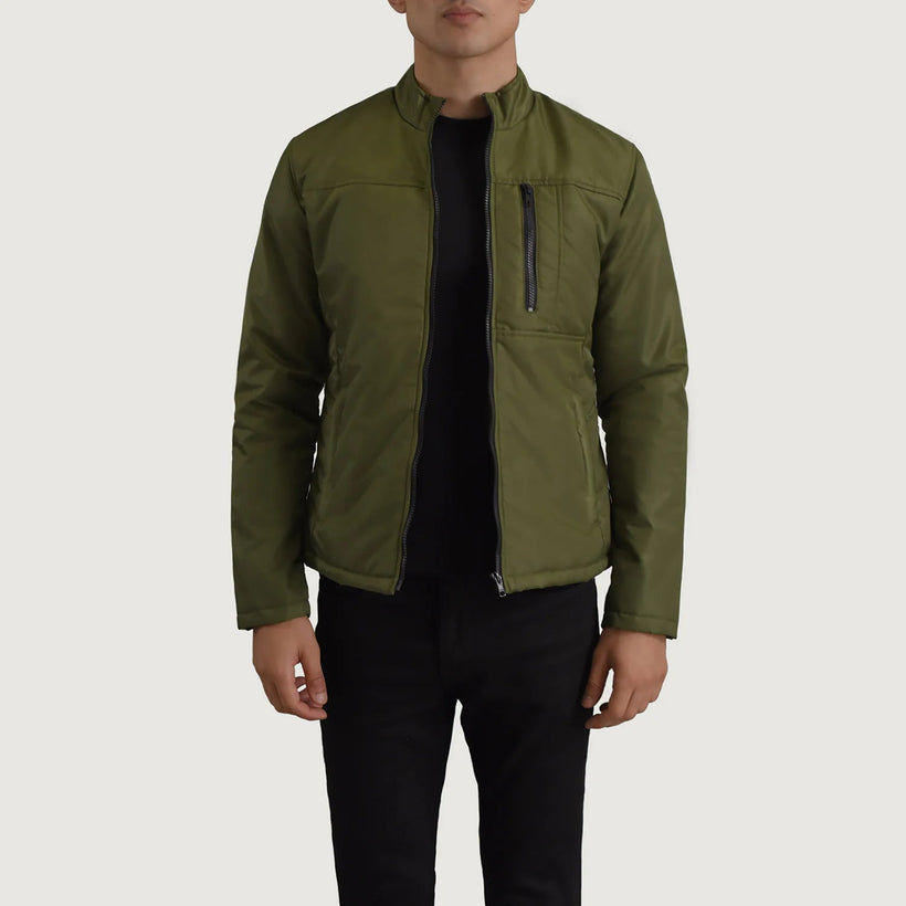 Elliot Verde Lightweight Chaqueta de Cuero para Hombre