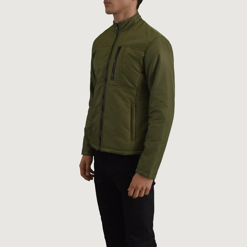 Elliot Verde Lightweight Chaqueta de Cuero para Hombre